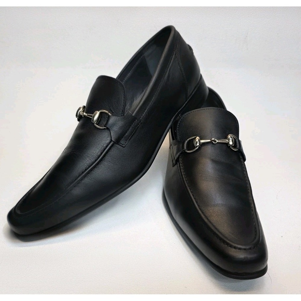 Mens Size 8 Regal Leather Black Slip On Buckle Loafers Dress Shoe